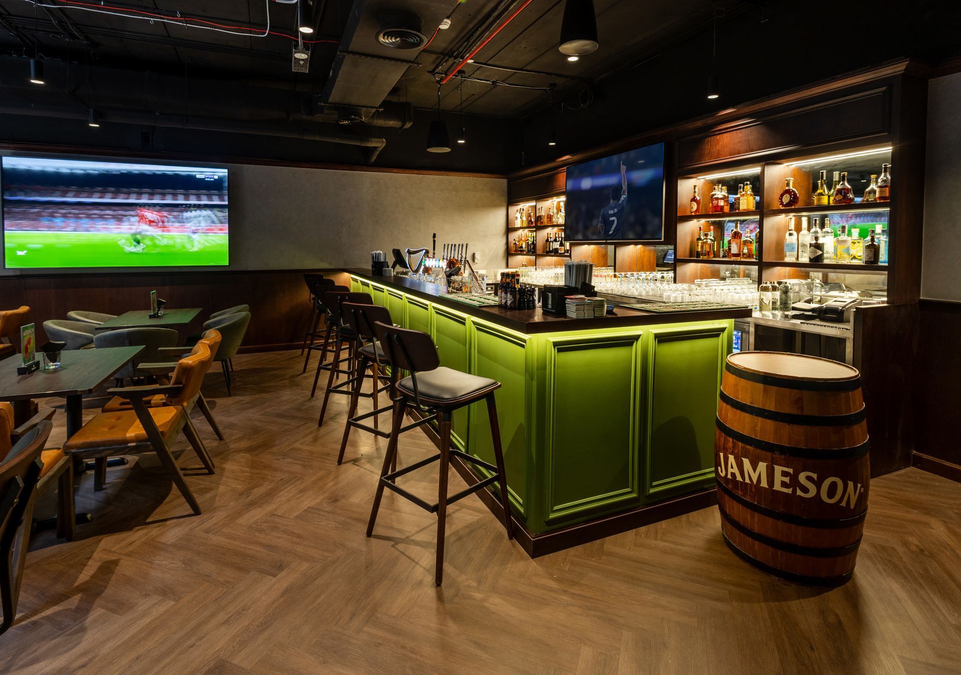 Dirty Birdie Sports Bar interior with pool table