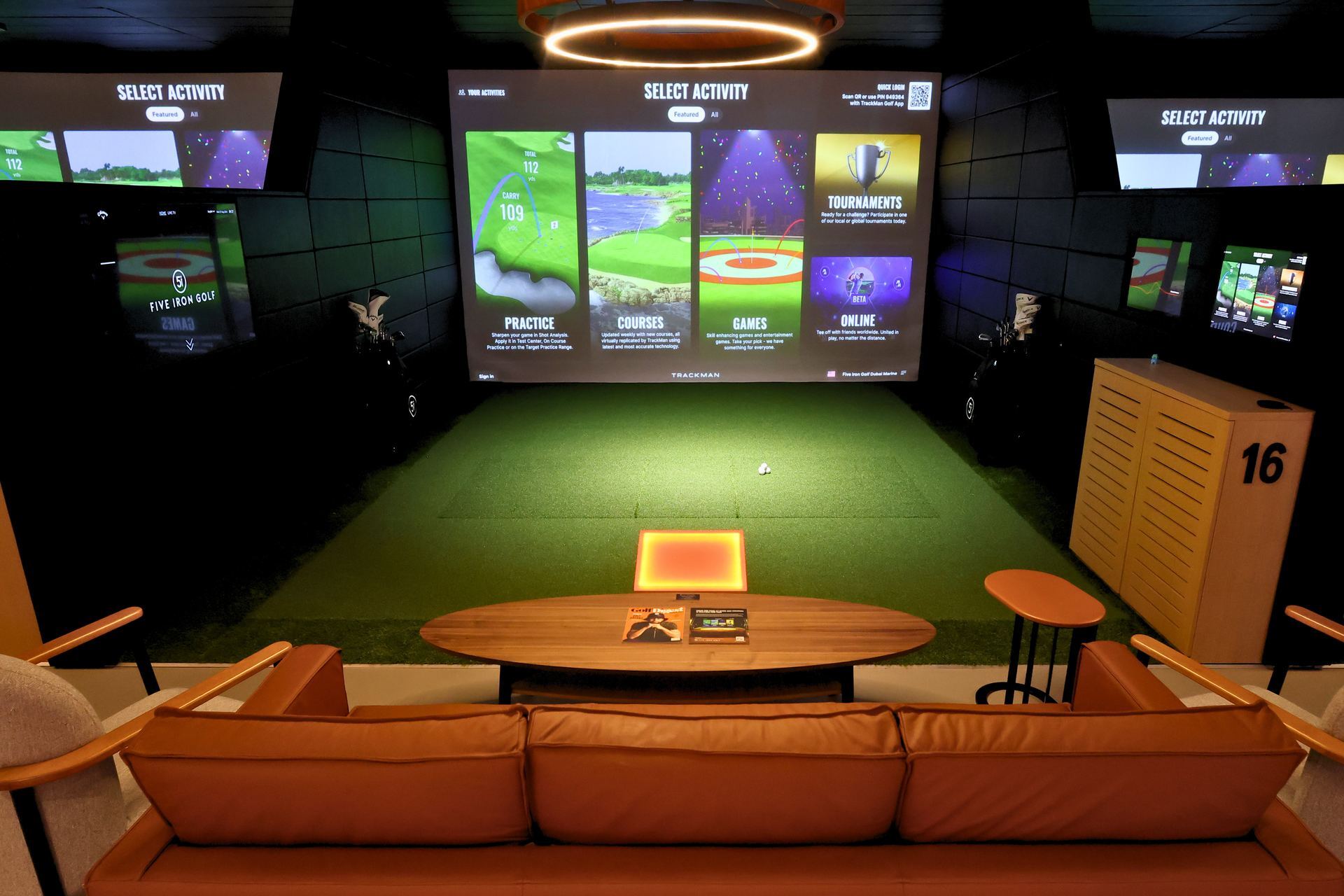 Five Iron Dubai Marina lounge seating